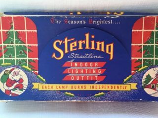 Vintage Sterling Christmas String Lights W/mazda Ge Lamps 40/50s Great Graphics