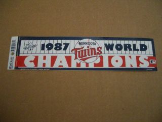 Vintage 1987 Minnesota Twins World Series Champs Official Mlb Bumper Sticker
