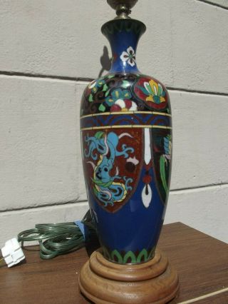Antique Japanese Meiji Cloisonne Vase Lamp