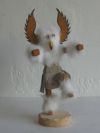 Vtg Navajo Hopi Native American Indian Owl Dancer Kachina Doll Artist Signed Big