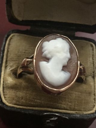 Rare Antique Georgian Or Victorian 15ct Rose Gold Cameo Ring Size Q 1/2 8 1/2 2