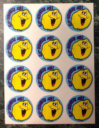 Vtg 1984 Trend Stinky Scratch & Sniff Sticker Sheet Ex - Squeeze Me Lemon 80s Rare