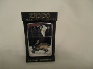 Zippo Lighter " 3 Ducks " 1995 Polished Chrome Box