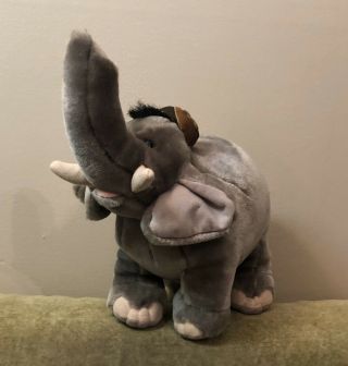 Rare Vintage Disney Operation Dumbo Drop 12” Elephant With Camp Hat Plush