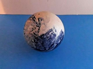 Vintage Blue & White Swirl Duck Pin Bowling Ball