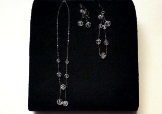 4 Pc.  Vintage Faceted Glass Bead Necklace,  Bracelet & Earrings Set