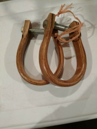 Vintage Wooden Oxbow Stirrups,  Western Stirrups,  Handmade Wooden Stirrups,  Tack