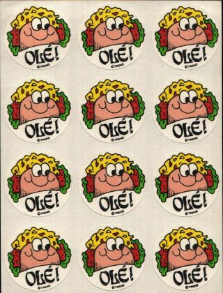 Matte Rare Scratch & Sniff Vintage Stickers Sheet Trend Taco Ole