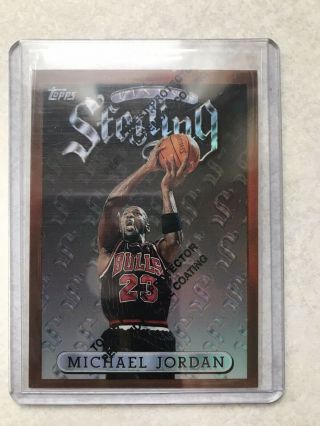 1996 - 97 Topps Finest Sterling Michael Jordan Refractor 50 Bulls W/coating