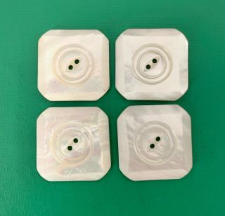 Set 4 Matching Mop Mother Of Pearl Antique Vtg Buttons