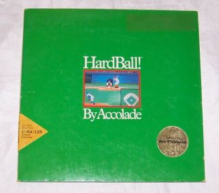 Hardball By Accolade For Commodore 64 / 128 5.  25 " Floppy Disk Folder Instruction