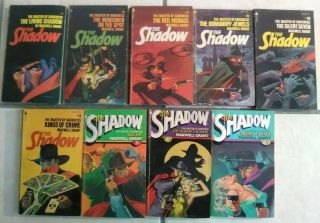 9 Vintage Maxwell Grant The Shadow Books 1,  3,  7,  9,  10,  11,  15,  16,  17