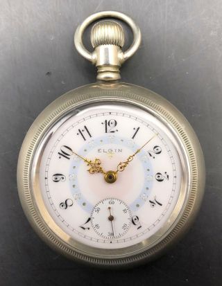 1910 Elgin 18s 7j Antique Fancy Dial Pocket Watch 294/5 14799276 Running Of