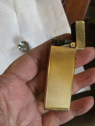 Dunhill Rollagas Lighter Gold Plated Barley Pattern