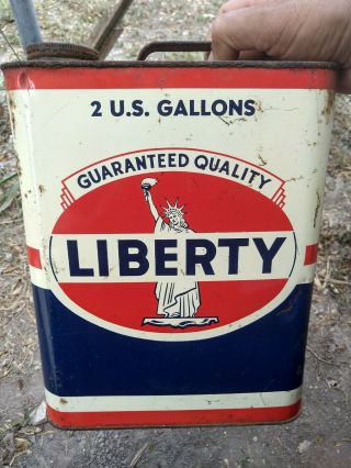 Vintage Liberty 2 Gal Motor Oil Can