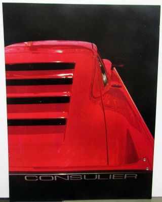 1990 Consulier Gtp Sports Car Sales Brochure Chrysler Turbo Ii Sohc 5 Speed Race