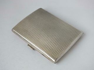 Smart Art Deco Solid Sterling Silver Cigarette Case 1928/ L 8.  2 Cm/ 95 G