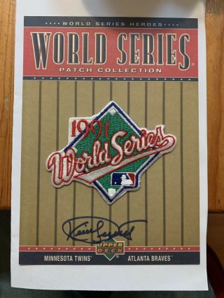 Kirby Puckett Twins 2002 Upper Deck World Series Heroes Patch Auto Autograph 5x7