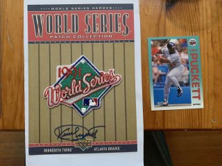 Kirby Puckett Twins 2002 Upper Deck World Series Heroes Patch Auto Autograph 5x7 3