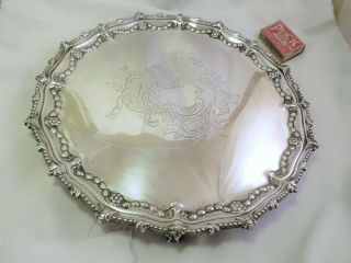 Ornate Victorian Silver Plated Salver/tray William Padley 1870 