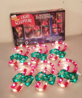 Mr.  Christmas Vintage 1995 String Of 6 Candy Cane Light Sculpture -