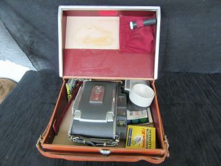 Vintage Polaroid 900 Electric Eye Land Camera W/ Case,  Accessories & Paper