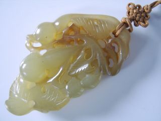 Large Size Fine Quality Cavred Antique Chinese Jade Pendant Court Necklace