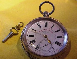 Antique Chunky.  935 Fine Silver Key Wind Pocket Watch Westville Lever By Graves