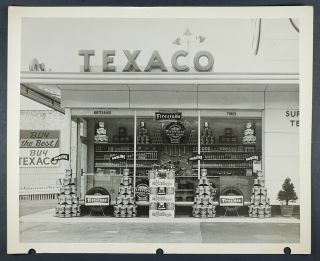 1960s Texaco Gas Station B&w 8 " X10 " Vintage Promotional Photograph Firestone