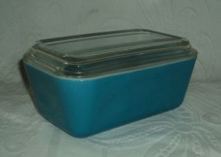 Vintage Pyrex Blue Refrigerator Dish 502 - 8 With Lid
