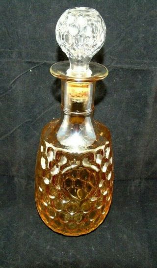 Vintage Old Forester Carnival Glass Whiskey Bottle Decanter Marigold Luster