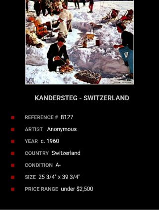 Kandersteg Switzerland Antique Vintage Travel Poster Print Switzerland 2