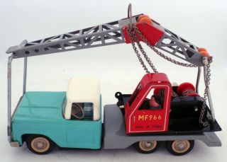 China Mf 966 Crane Truck Friction Tin Toy Vintage