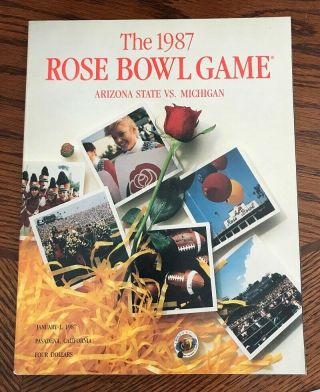 1987 Rose Bowl Arizona State Vs Michigan Game Program