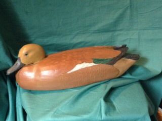A Lovely Vintage " Ruddy Sheldrake " Decoy Duck Signed By Maker R.  Mcmillan