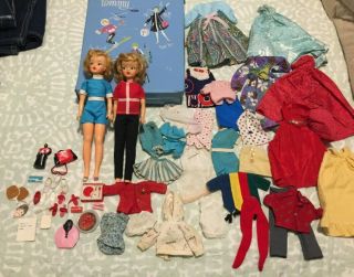 Vintage Ideal Tammy Dolls In Case With Clothes