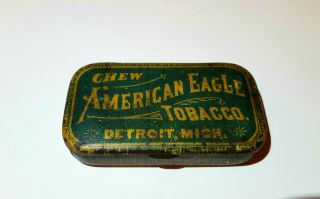 Antique Old American Eagle Tobacco Tin Detroit Michigan