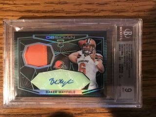 2018 Panini Obsidian Baker Mayfield Rookie Patch Auto Bgs /25 Rpa Browns