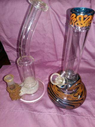 Oil Rig Bong With Honeycomb Perc And Hvy Glass Art Glass Bong