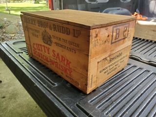 Vintage Cutty Sark Scotch Whiskey Wooden Box Crate Berry Bros York