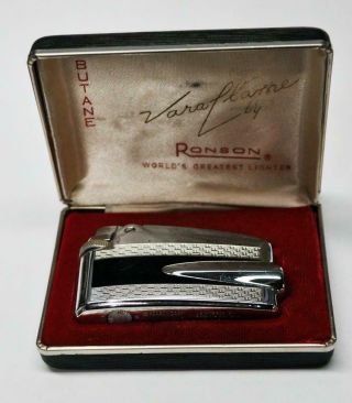 Vintage Ronson Vara Flame Butane Cigarette Lighter - Boxed