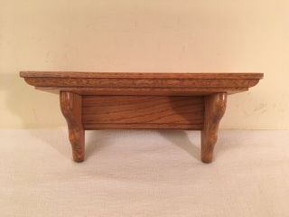 Small Vintage Solid Oak Wall Shelf With Plate Groove 12x5 "