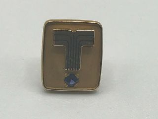1/5 10 K Gold Lapel Pin Blue Stone Not Sure Advertising? A4