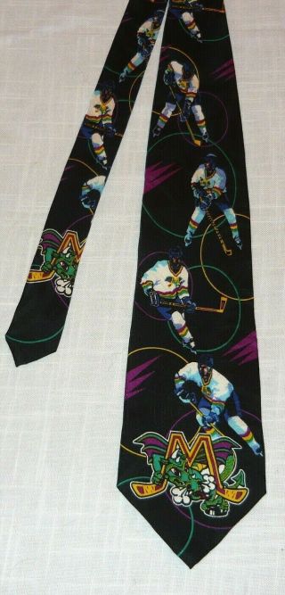 Rare Mobile Mysticks Tie / Necktie - Echl Hockey - Gwinnett Atlanta Gladiators