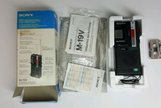 Vintage Sony Micro Cassette Voice Recorder M - 19v.  With Mini Tape.
