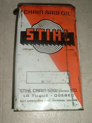 Vintage Stihl Chain Saw Oil Oil Chainsaw One Imperial Gallon