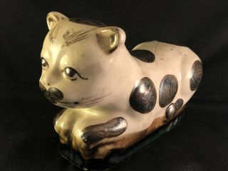 Early Rare Antique Qing Dynasty Chinese Porcelain Figurine Cat Pillow Sculpture