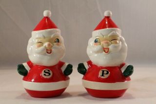 Vintage Holt Howard Winking Santa Claus Salt & Pepper Christmas Shakers 1960