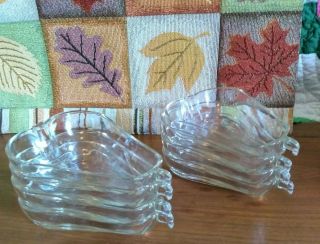 Set Of 8 Vintage Pear Dessert Serving Dishes Fall Table Glassware Clear Glass