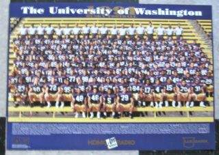1991 Washington Huskies Team Poster Ncaa Fb 